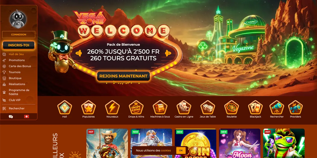 Bannière promotionnelle de Vegazone Casino